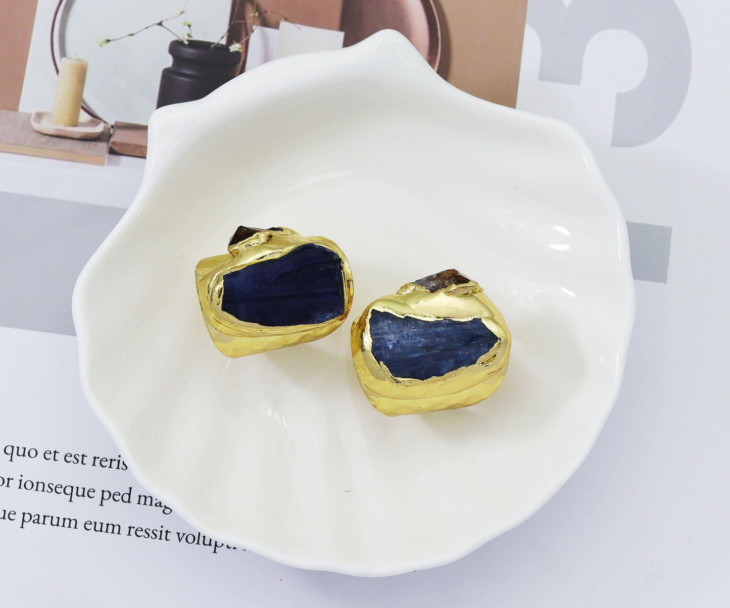 Gold Kyanite with Citrine Adjustable Ring, Sku#YT31