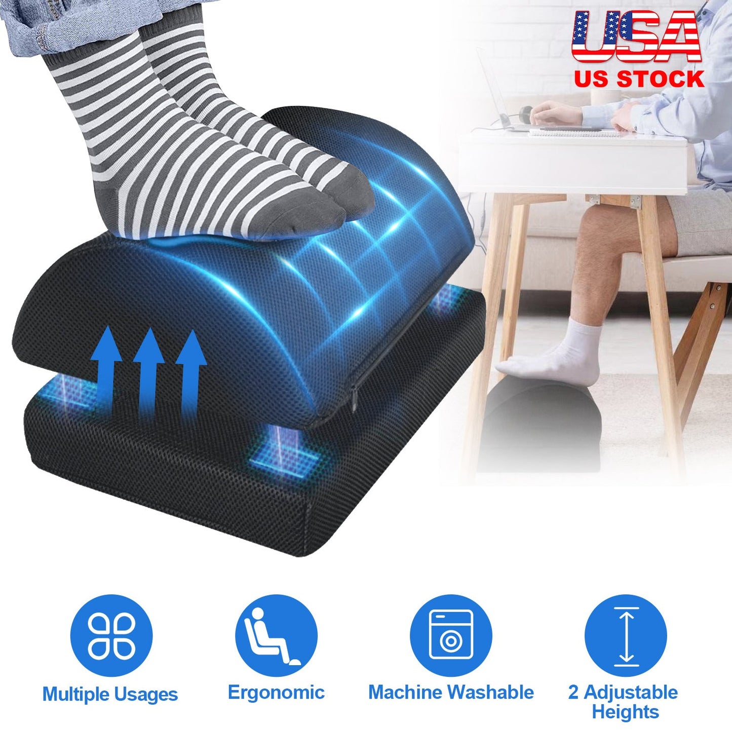Under Desk Ergonomic Footrest for Home Office