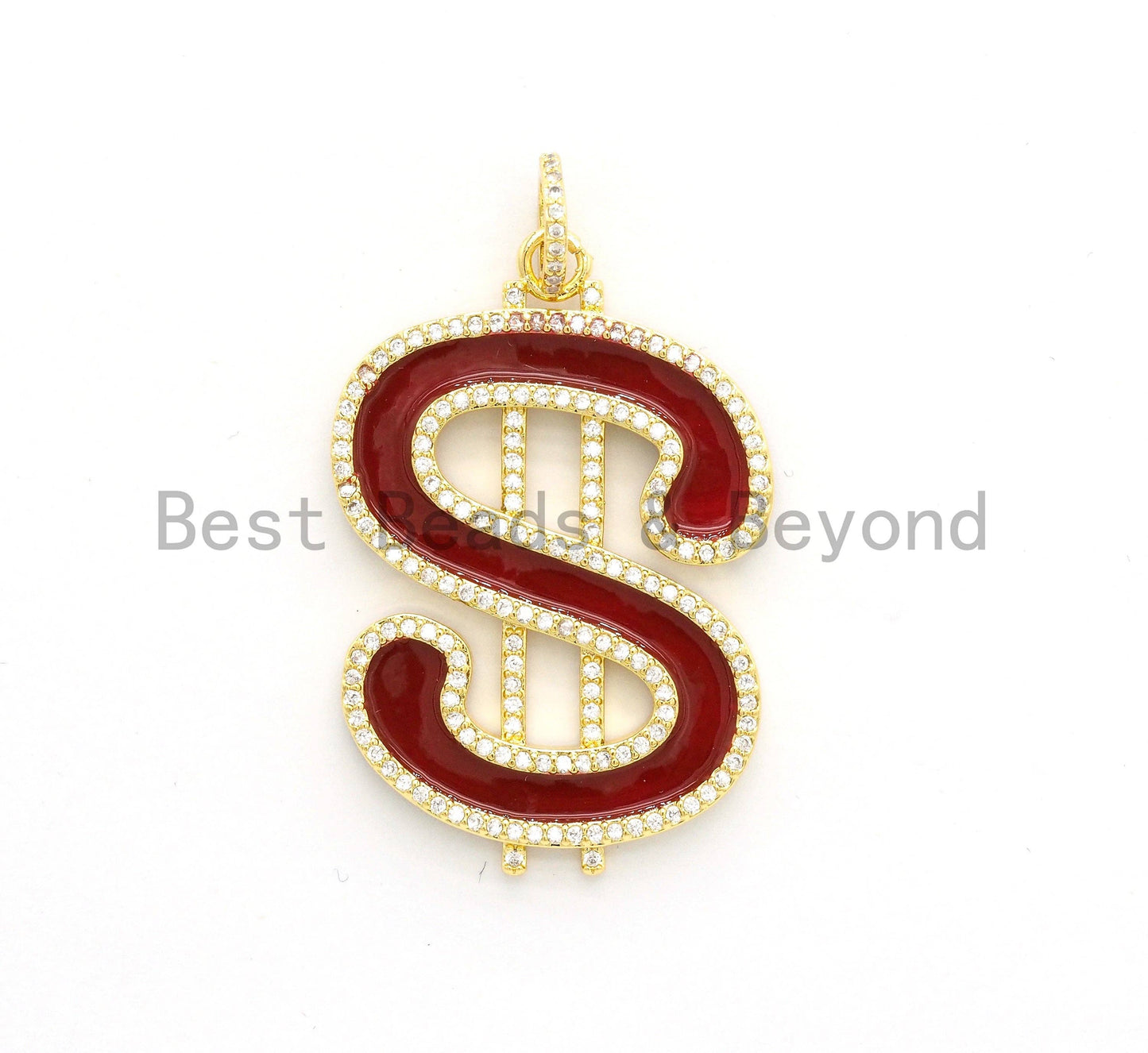 30x44mm Large Enamel Red Letter S Pendant,CZ Micro Pave Oil Drop Music Symbol pendant,Enamel pendant,Enamel Jewelry,sku#F584