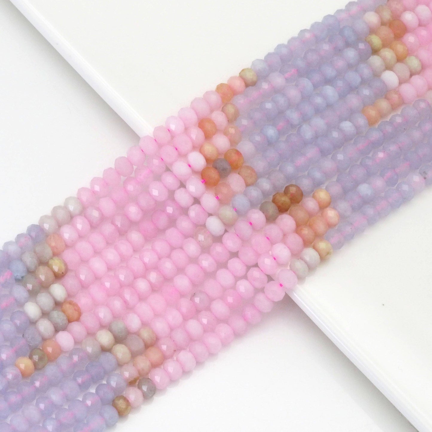 4x6mm Genuine Morganite Faceted Rondelle Beads, Sku#U1657