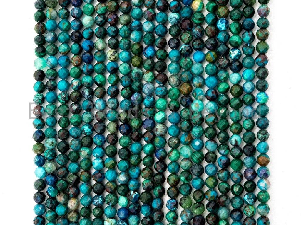 High Quality Natural Chrysocolla beads, 2mm/3mm/4mm, Faceted, SKU#U234