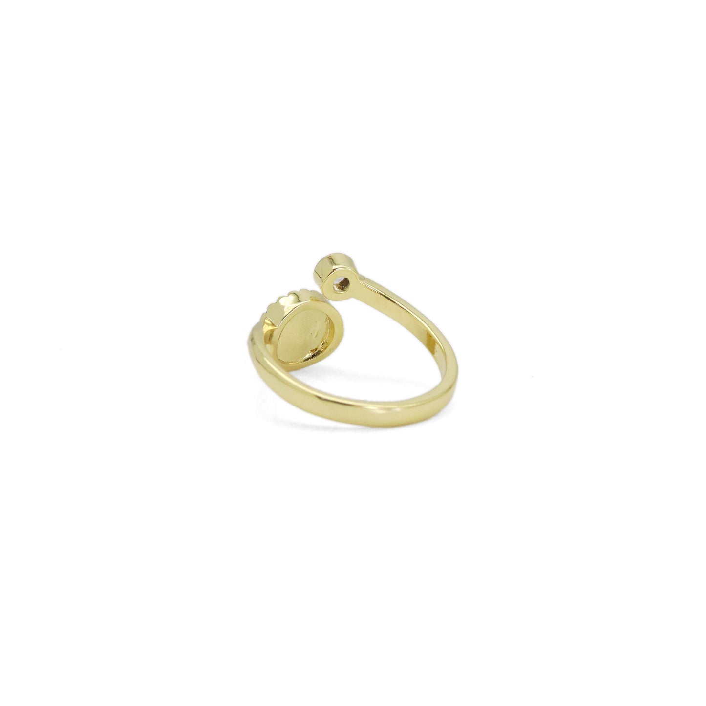 Mother of Pearl CZ Dots Adjustable Ring, Sku#LX478