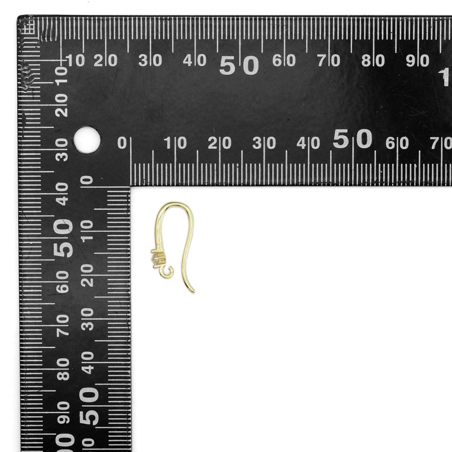 Gold Earring Hooks with Diamond, Sku#LK907