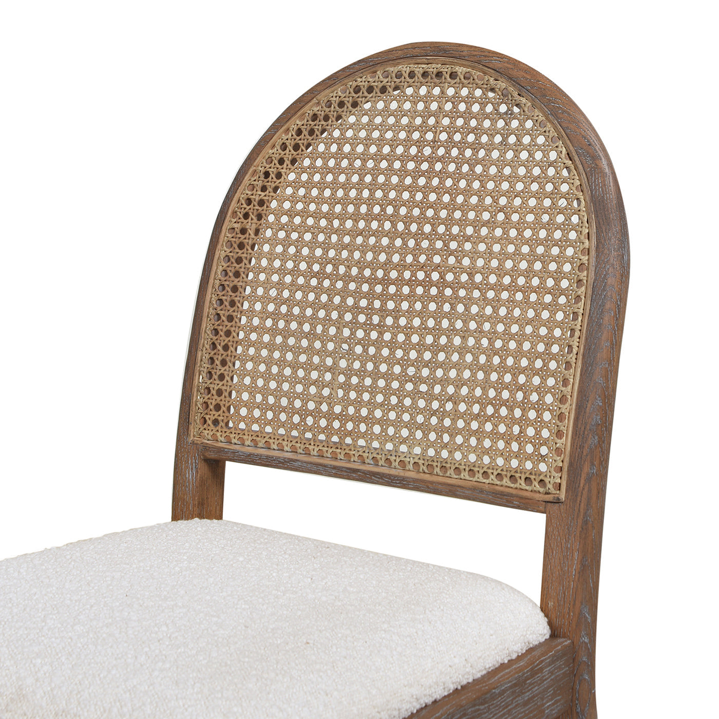 Panama 18.5" Curved Cane Rattan Side Dining Chair, Set of 2