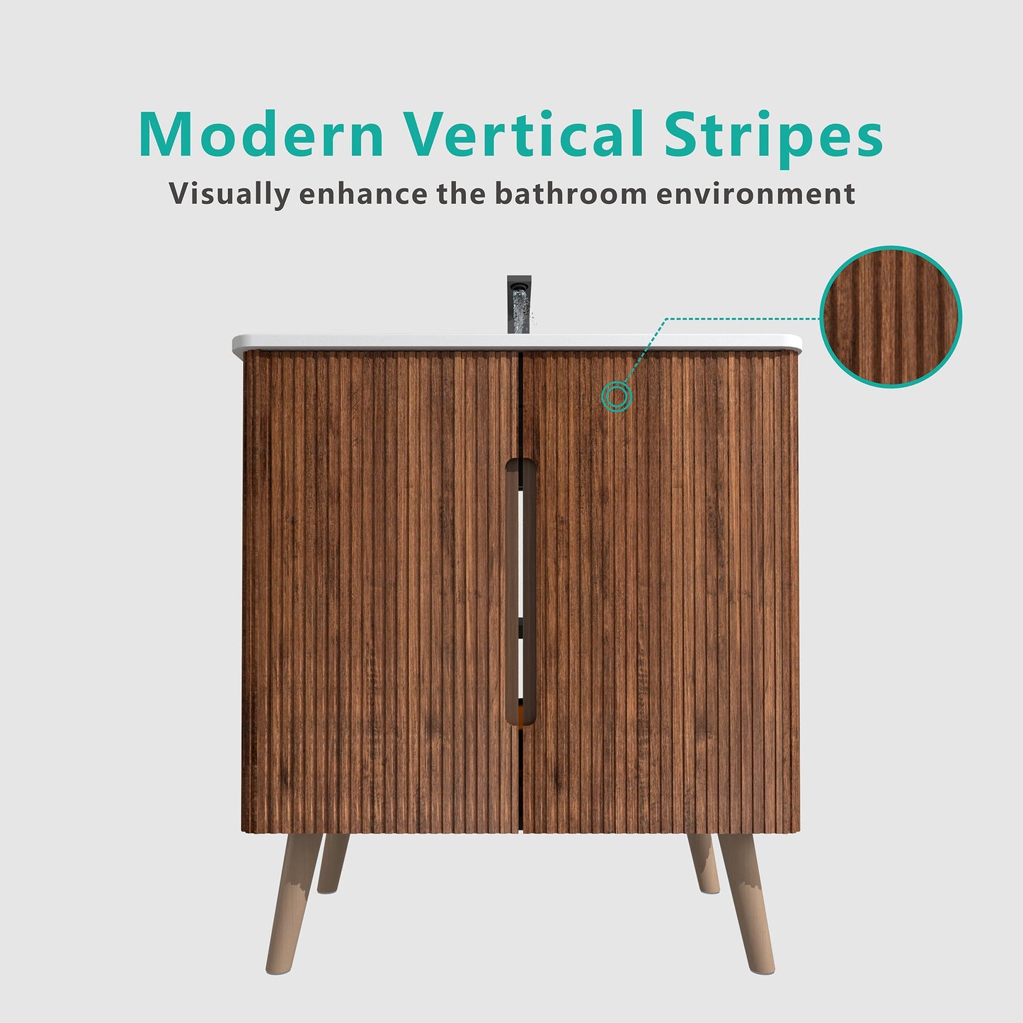 Etna 30"F Striped Bathroom Vanity