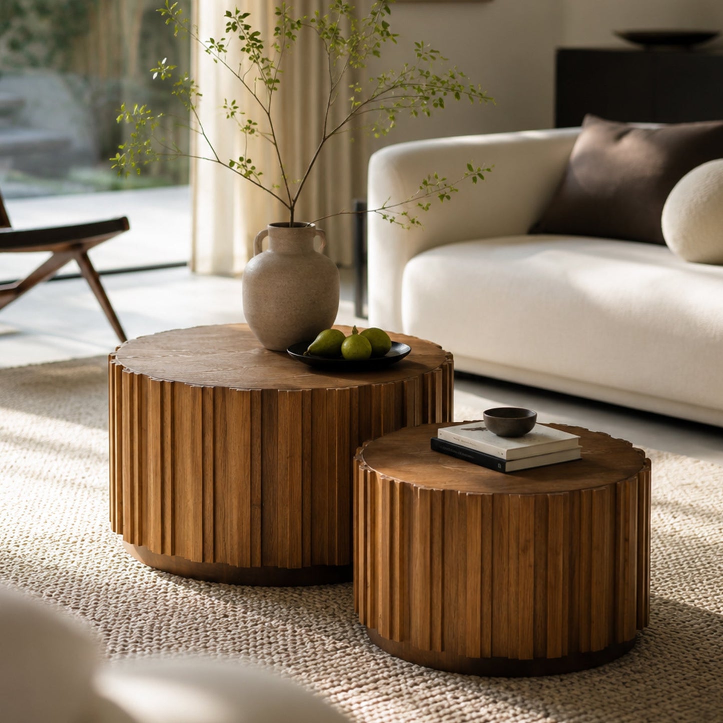 19.7"+27.5" Round Nesting Coffee Table Set of 2