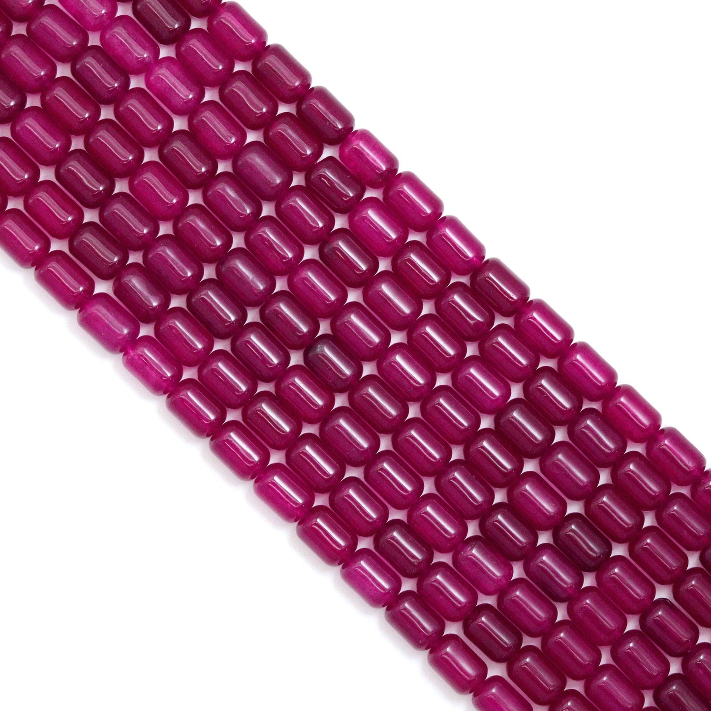 8x12mm Red Jade Smooth Cylinder Beads, Sku#U2238