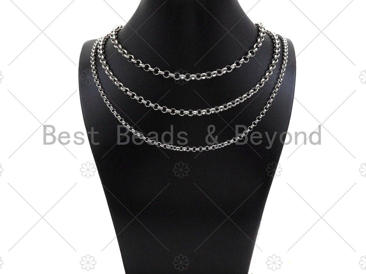 High Quality 4mm/5mm/6mm Stainless Steel Rolo Chain by Yard,