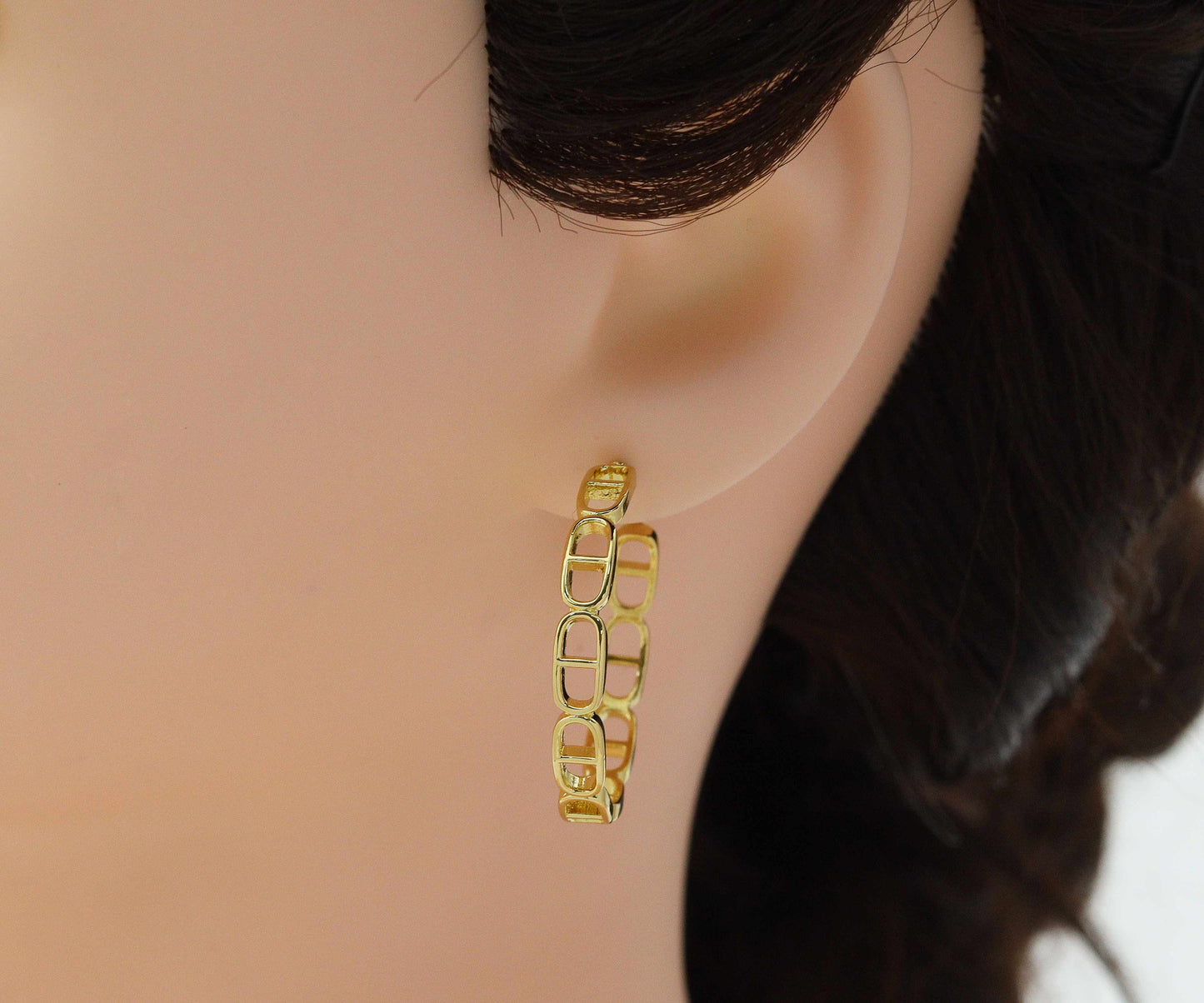 Gold Huggie Earrings, Sku#J344