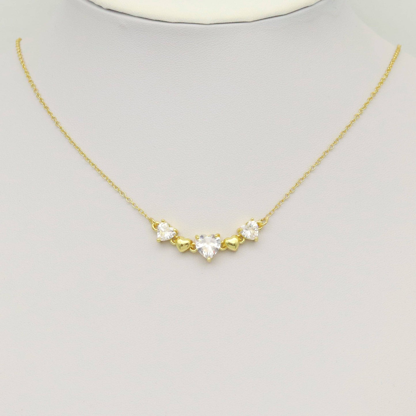 Heart CZ String Heart Connector Charm/ Necklace, Sku#LK944