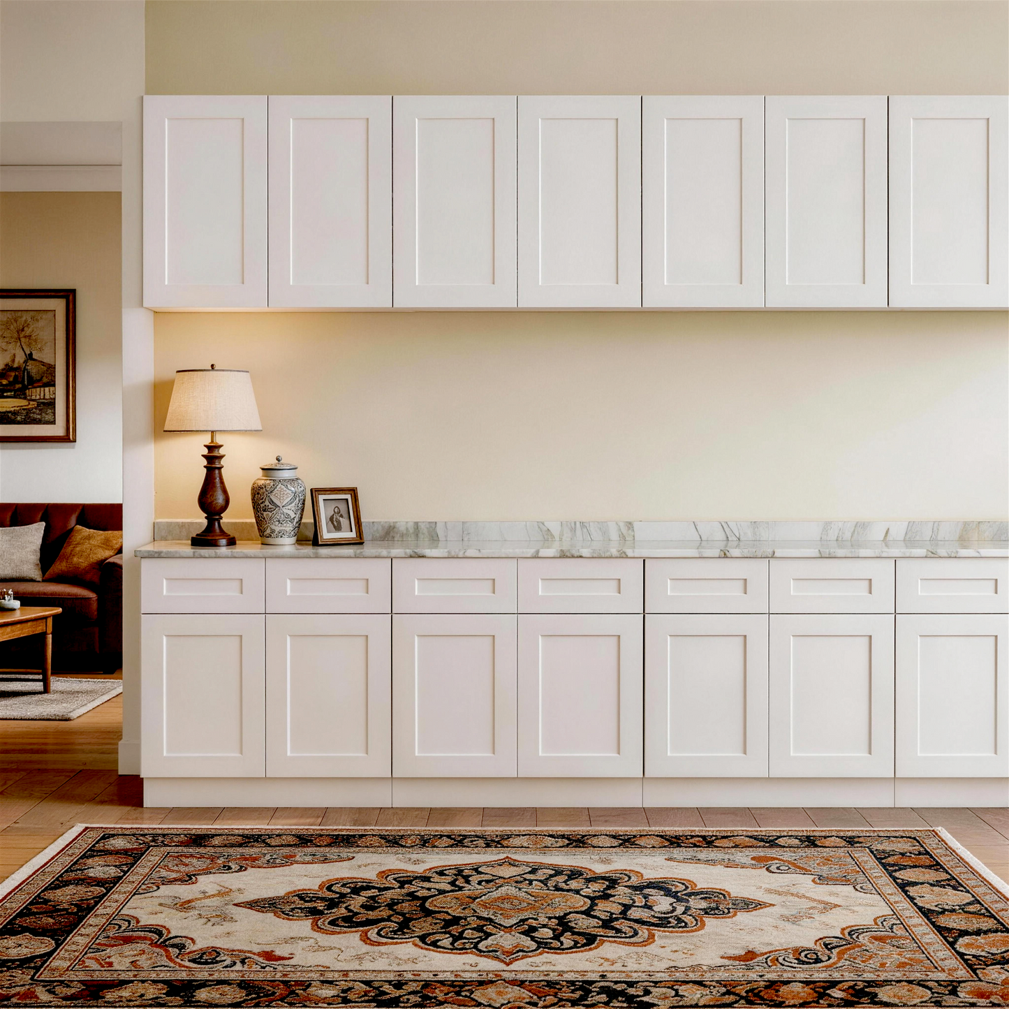 White Shaker Solid Wood Wall Cabinet with Soft-Close Doors