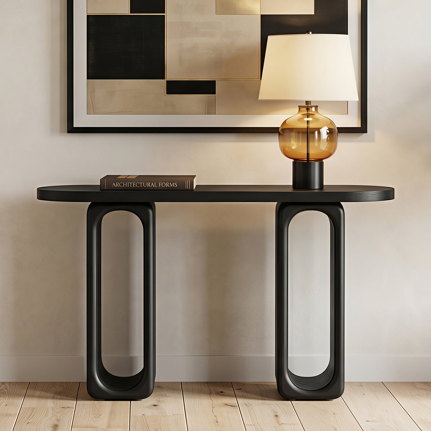 50" Modern Art Sculptural Console Table