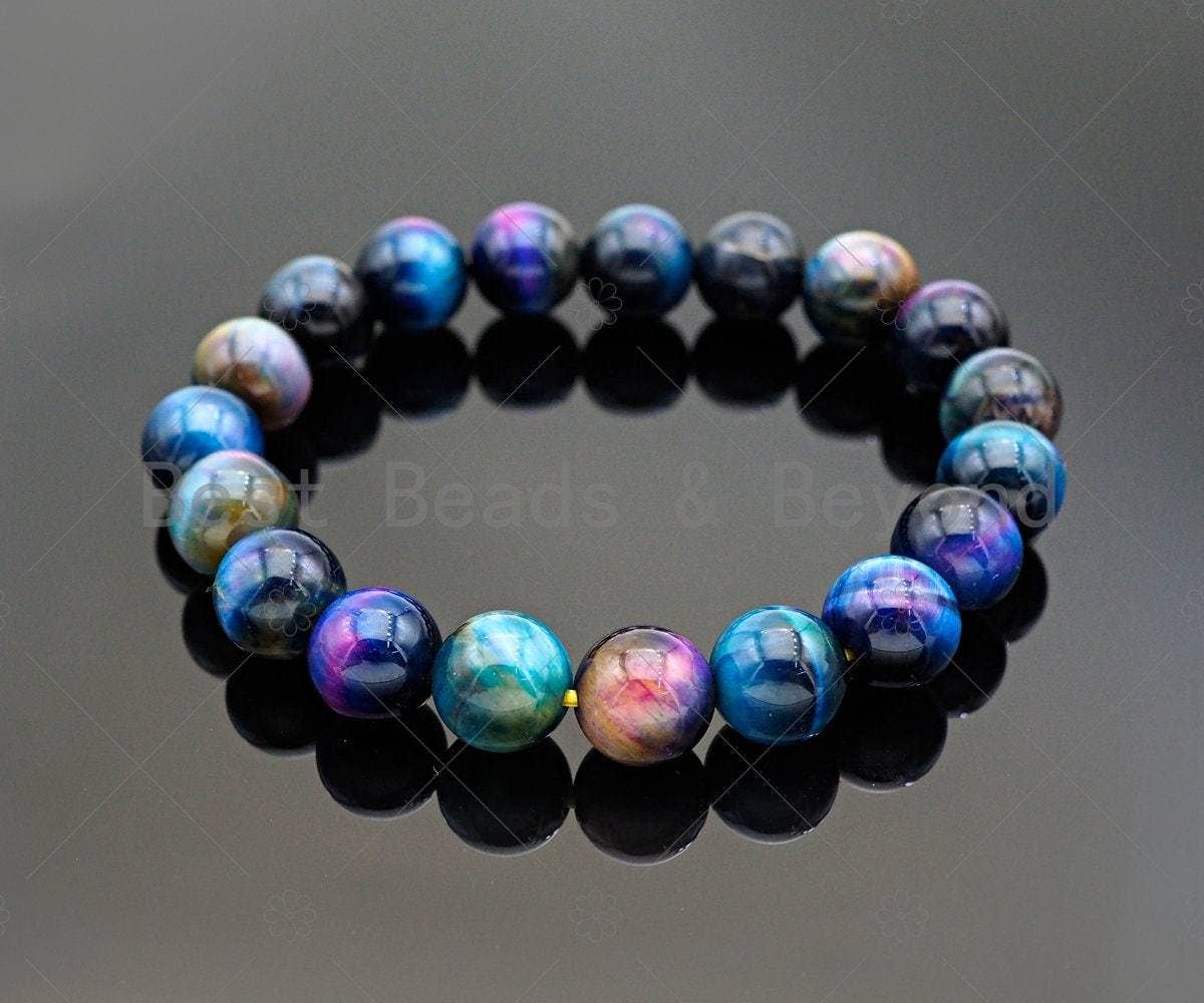 Galaxy Tiger Eye Stretchy Bracelet, Sku#U1090