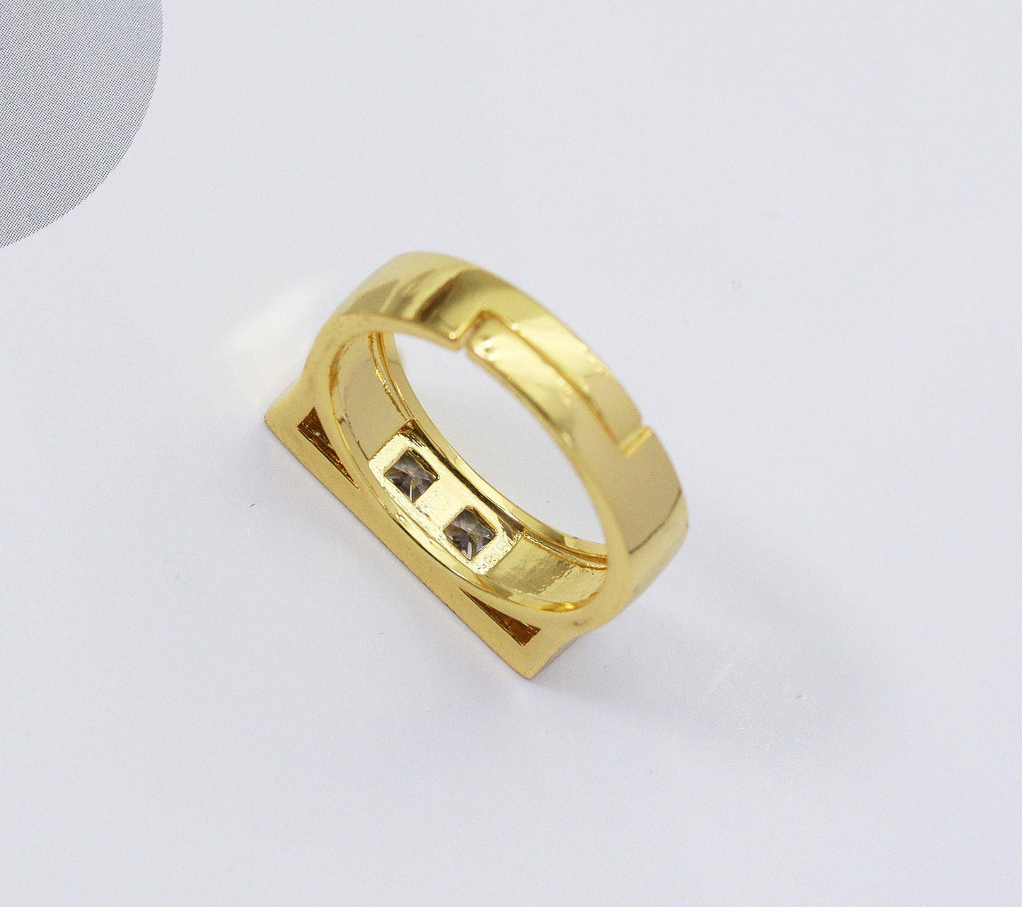 CZ Bridge Shape Adjustable Ring, Sku#LD248