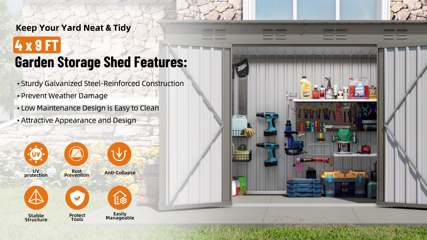 4 x 9 FT Outdoor Storage Shed