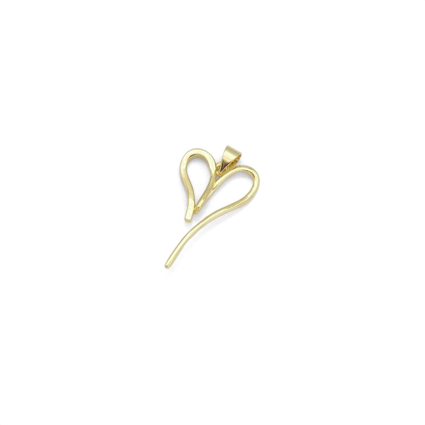 Gold CZ Heart Sahpe Charm, Sku#LK886