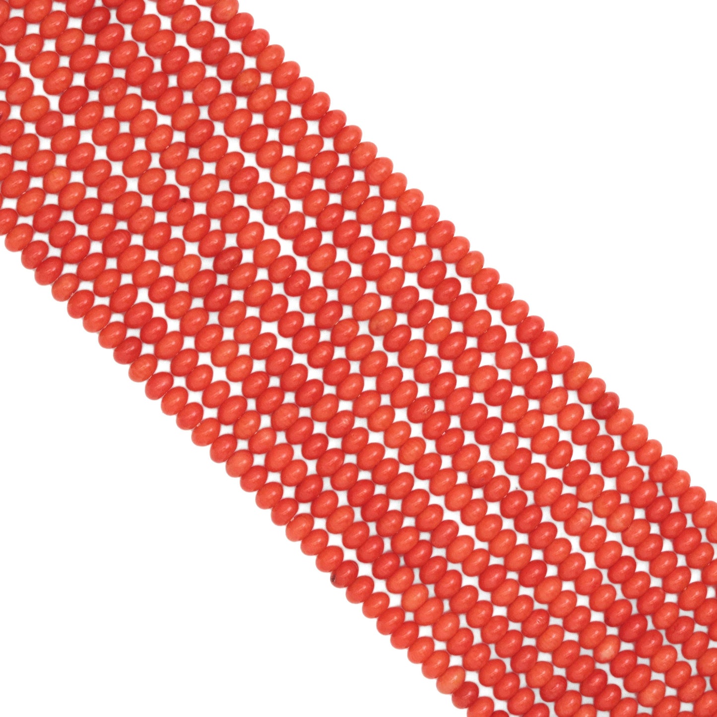 4x6mm Quality Orange Coral Smooth Rondelle Beads, Sku#U1974