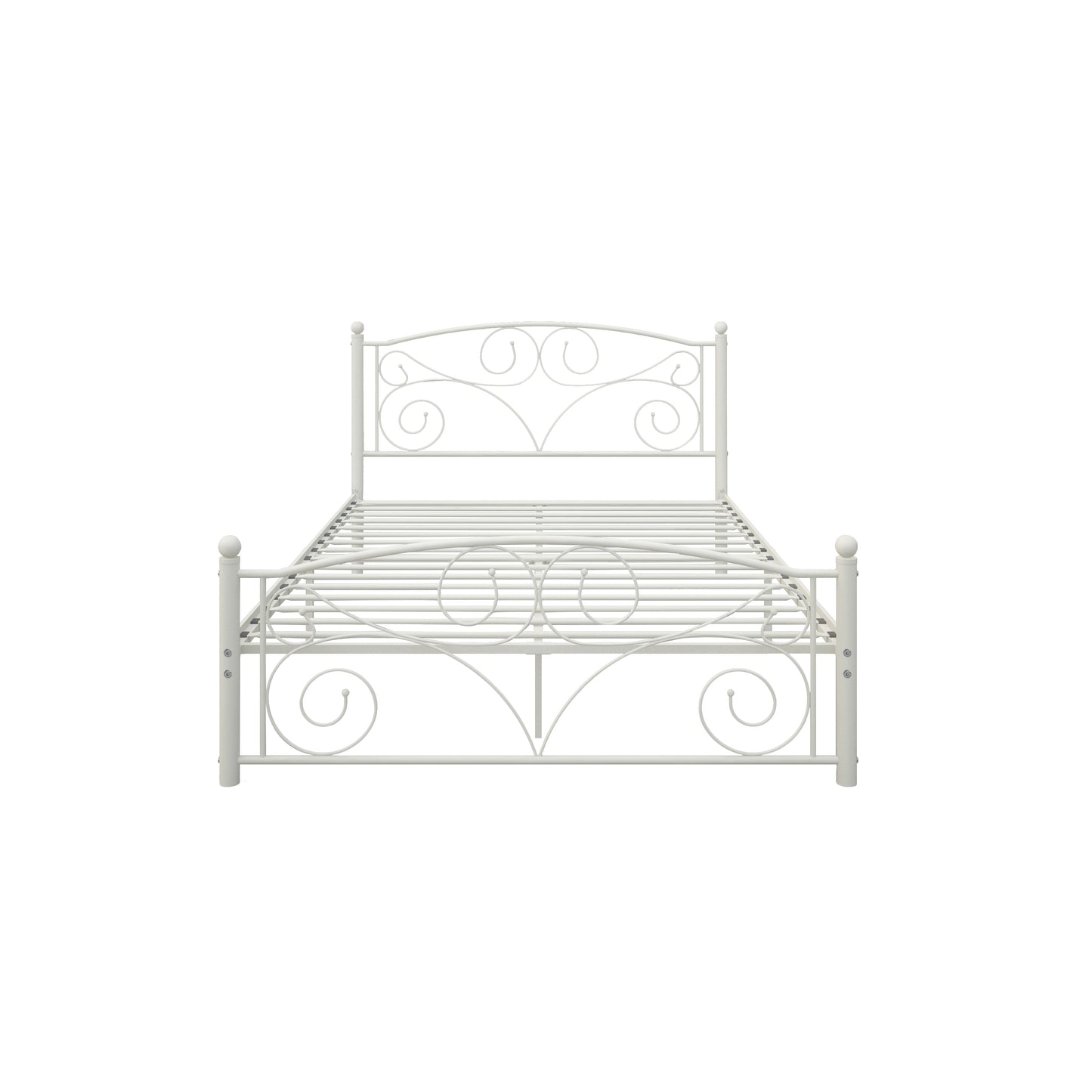 Queen Size Unique Flower Sturdy System Metal Bed Frame