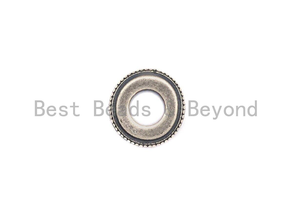 Antique Silver CZ Large Hole Cylinder/Drum Barrel Micro Pave Beads, sku#X125