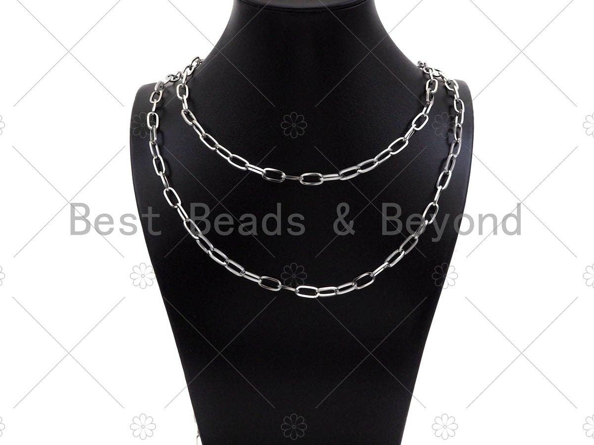 Non-tarnish Stainless Steel Oval Link Chain, Antique Silver Color Unfinished Jewelry Chains, Wholesale Chain, 6x12mm,sku#A104