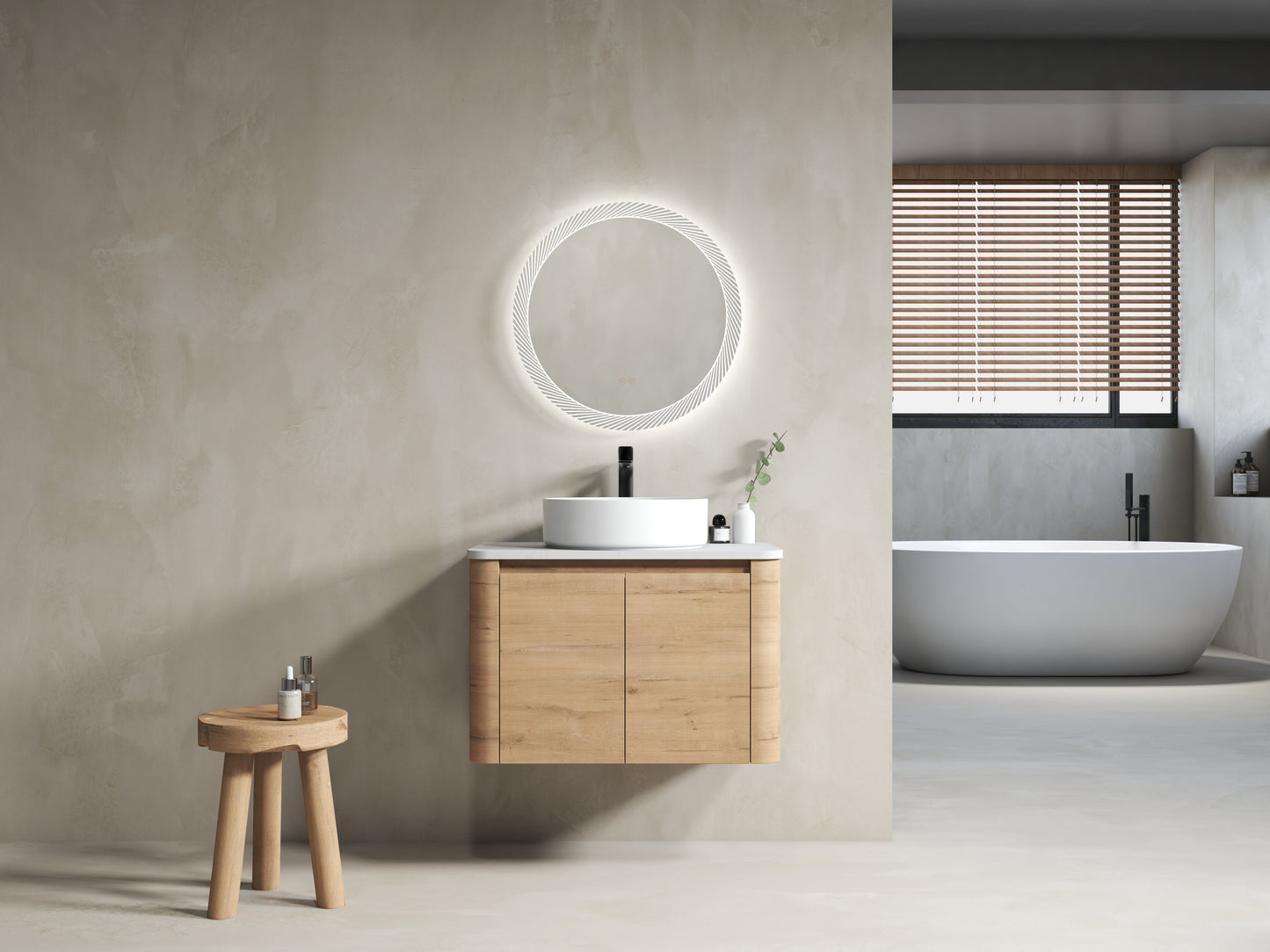 30'' Wall-Mounted Bathroom Vanity With Ceramic Art Sink