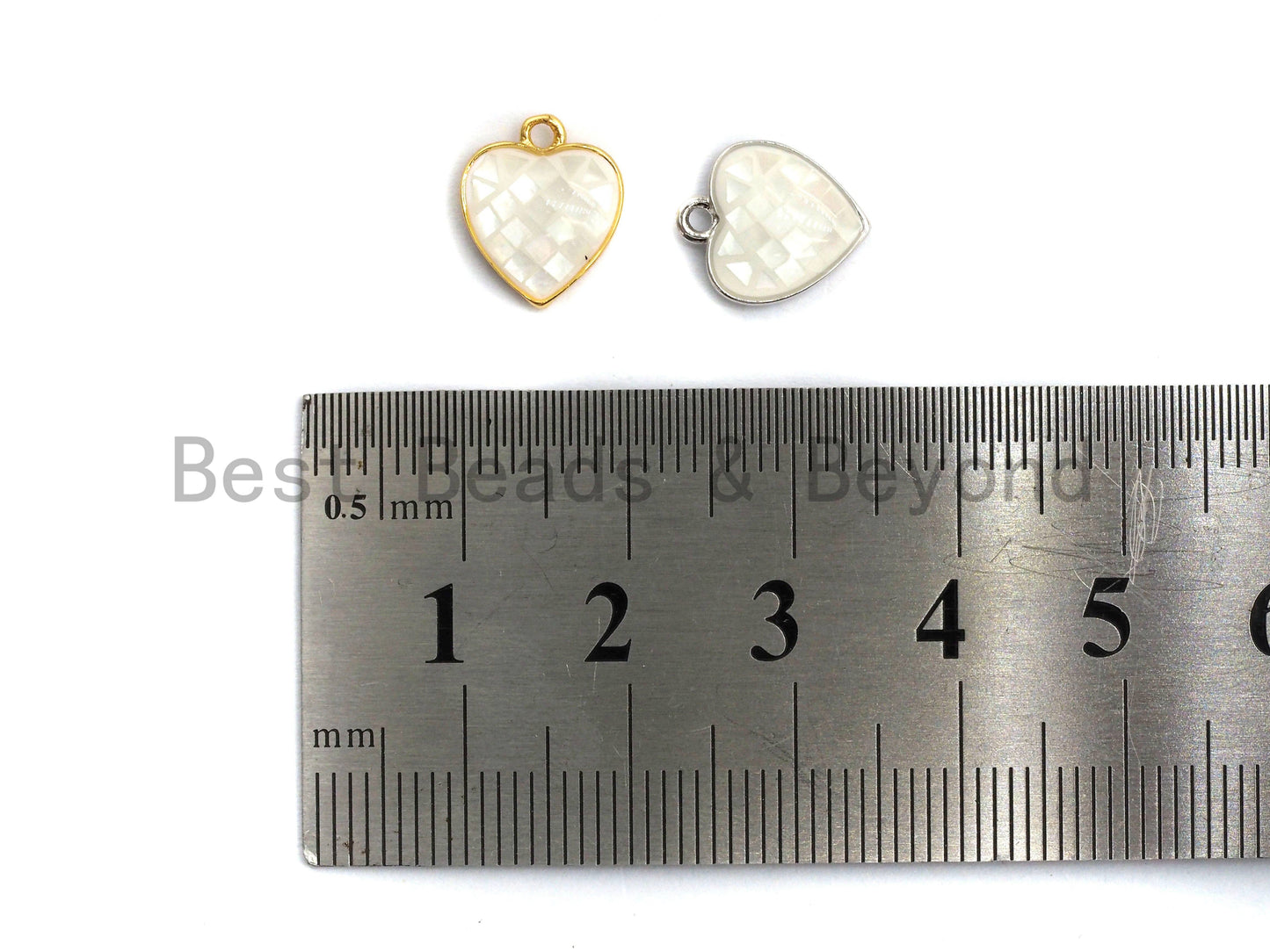 100% Natural White Shell Heart Shape Pendant with Gold/Silver Finish, White heart Pendant, Shell heart, 10x12mm,SKU#Z313