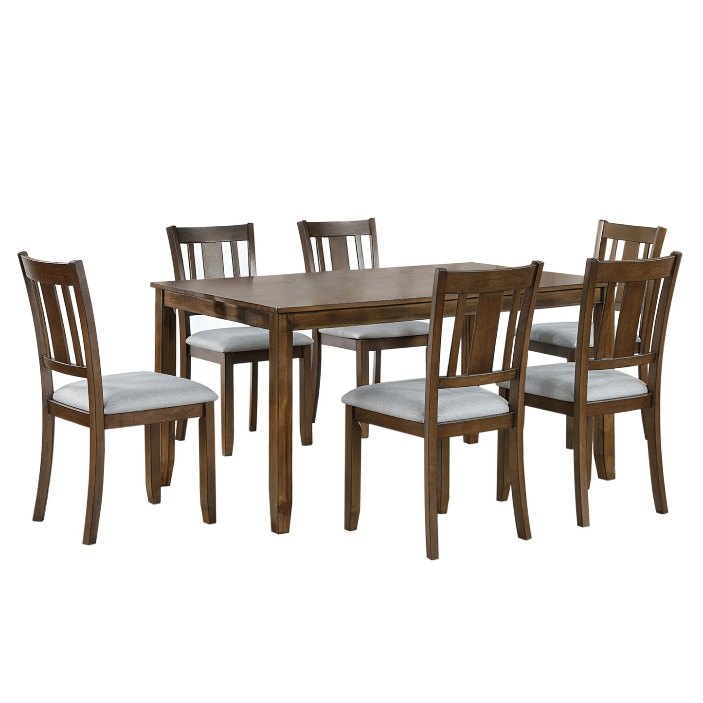 Kitchen Dining Set, Rectangular Dining Table With Upholstered Chairs