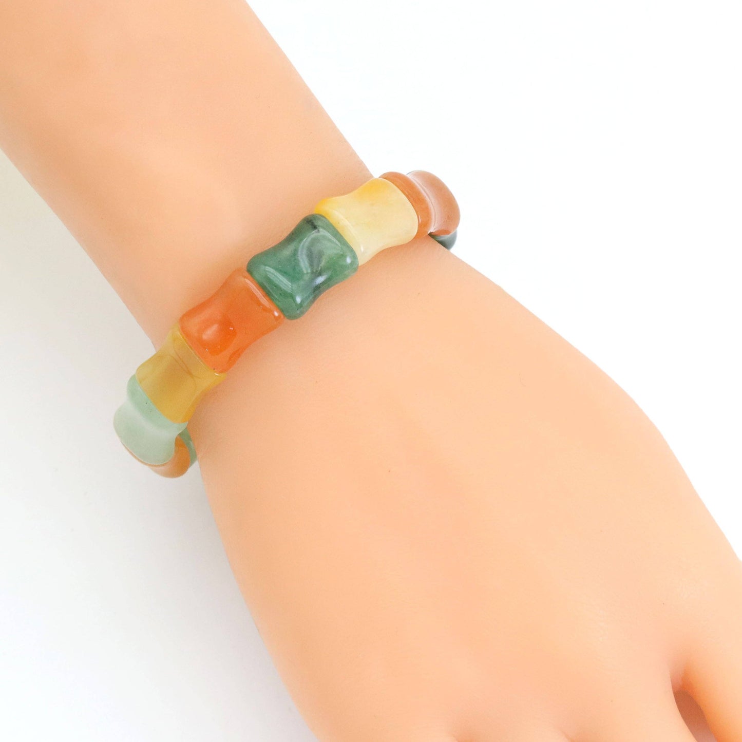 12x15mm Bamboo Shape Stretchy Bracelet, Sku#U1981