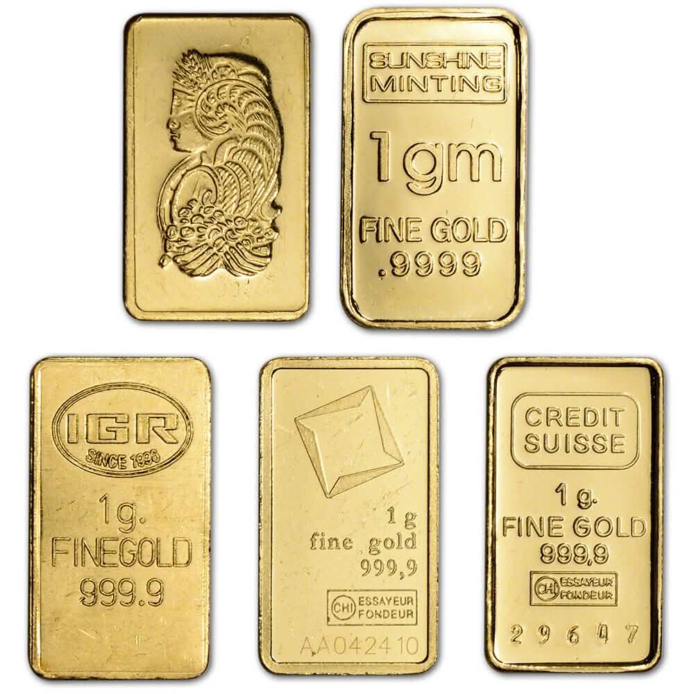 1グラム金地金 - ランダムブランド - セカンダリーマーケット - 999.9純度