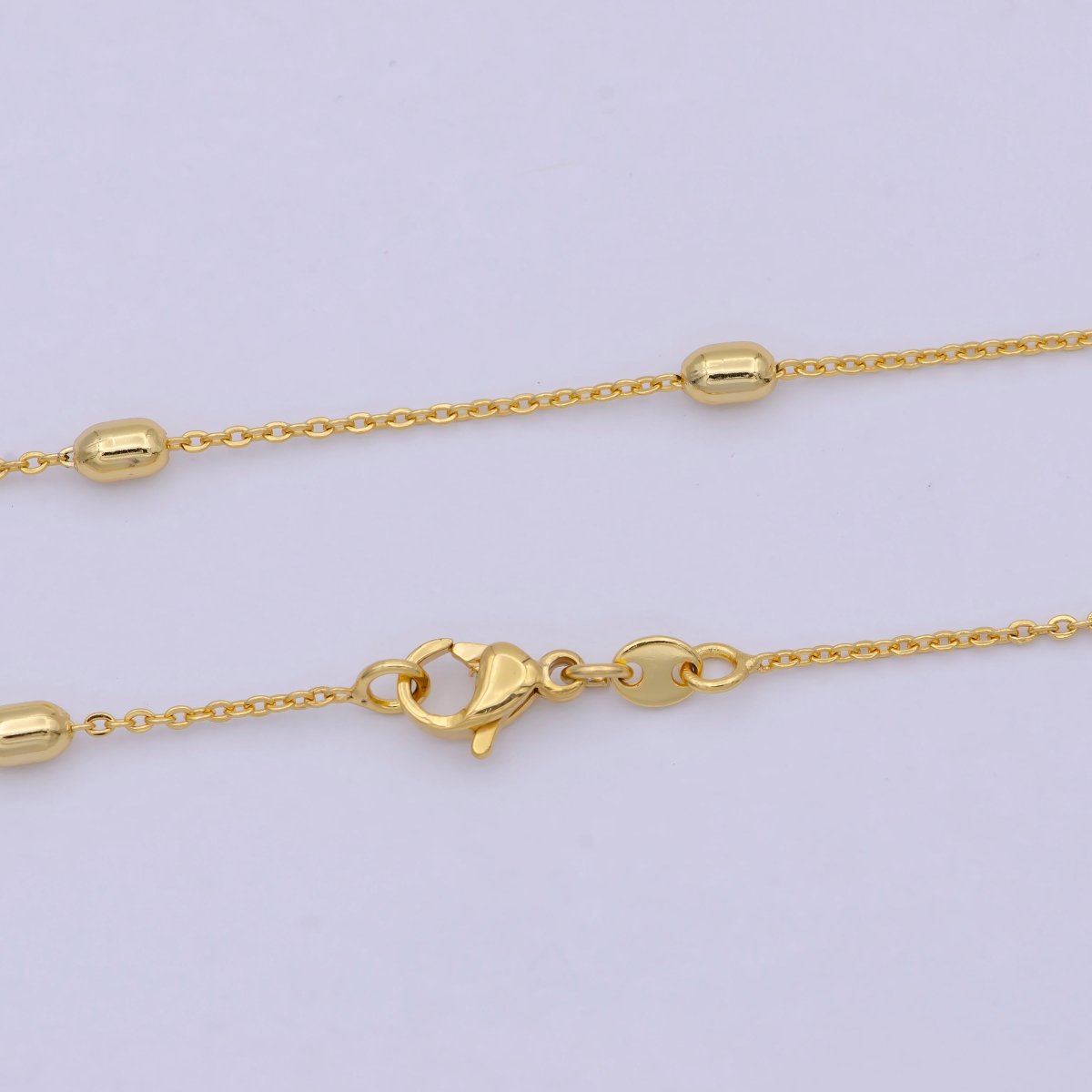 1 mm Satellite necklace, 24k gold filled chain Bead, Dainty gold filled chain, minimalist necklace 17.7 inch chain | WA-741 Clearance Pricing