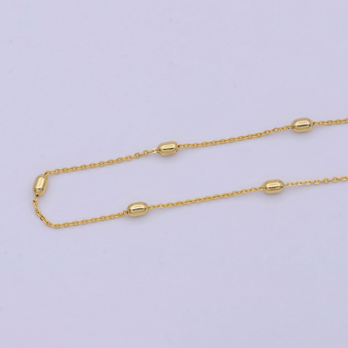 1 mm Satellite necklace, 24k gold filled chain Bead, Dainty gold filled chain, minimalist necklace 17.7 inch chain | WA-741 Clearance Pricing