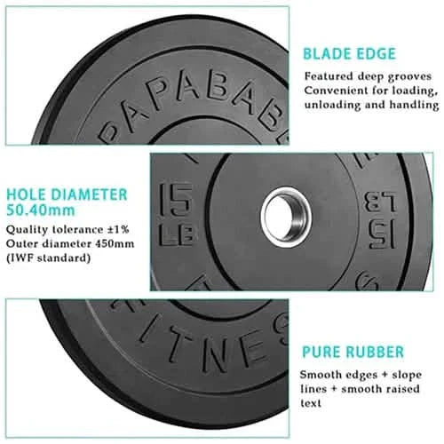 1-Pair: Bumper Plates 2-Inch Bumpers Olympic Weight Plate