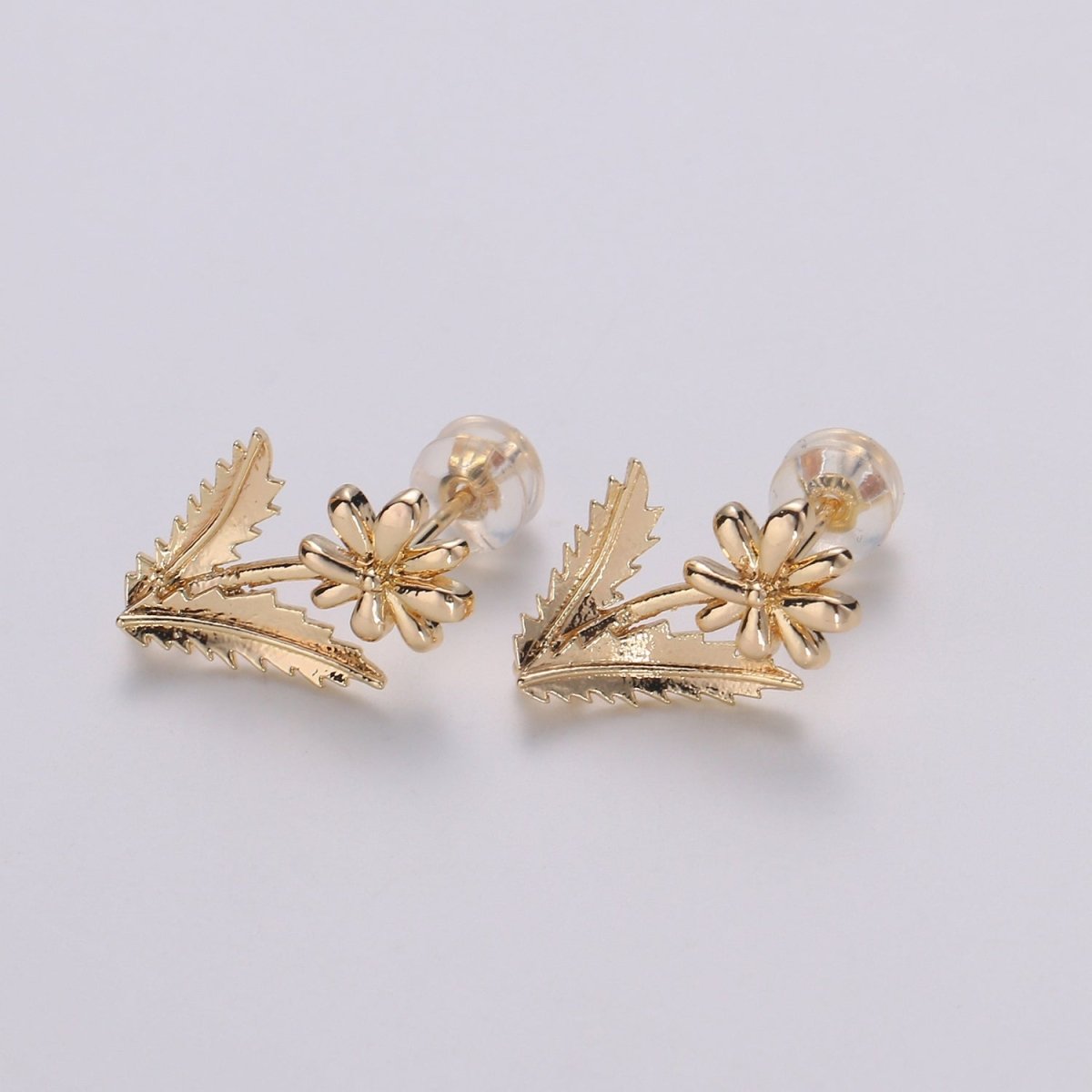 1 Pair Flower Gold Filled Studs  L-016