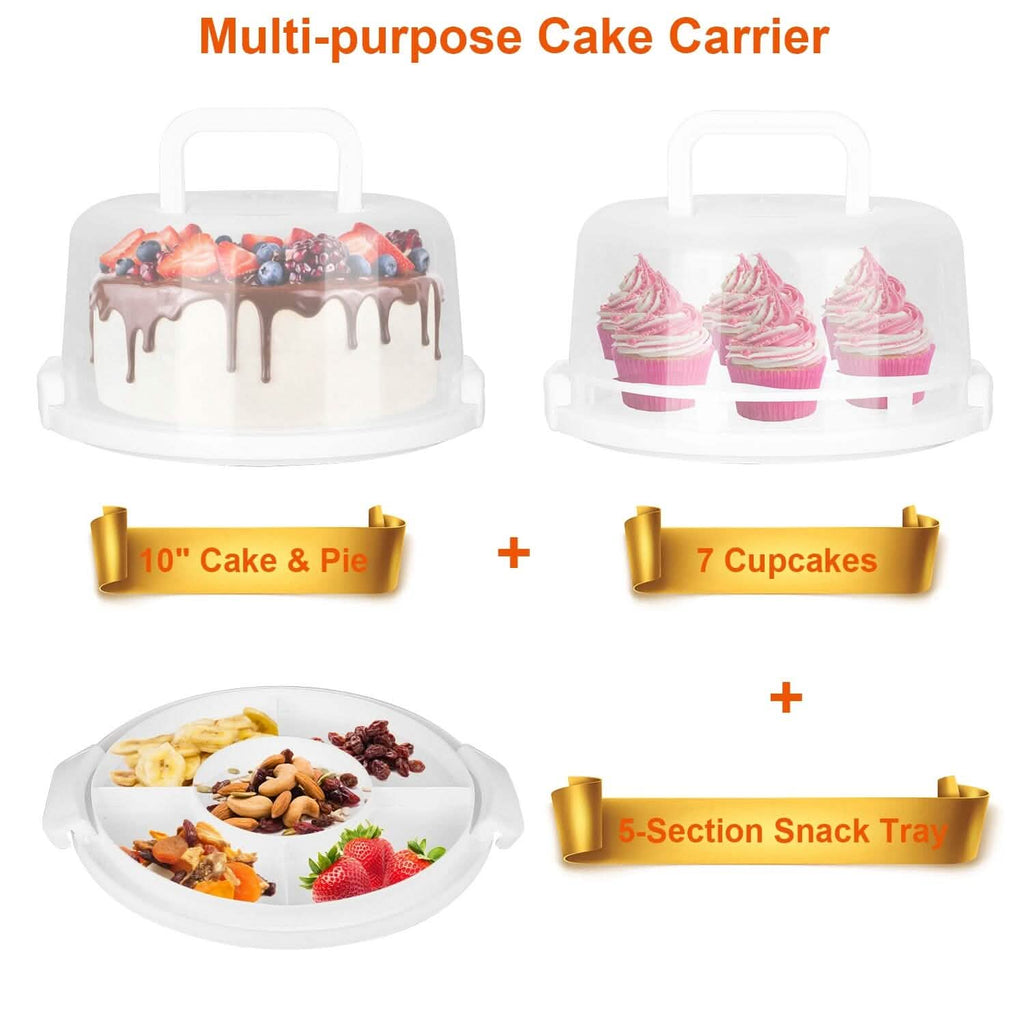 10" Cake Storage Container with Handle Plastic Cake Box