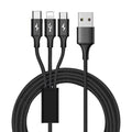 10 Foot High Speed 3-in-1 Lightning Micro & USB-C Charging Cable