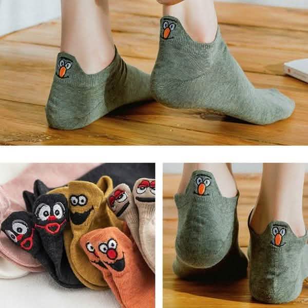 Lot de 10 paires : Chaussettes Femme brodées fantaisie