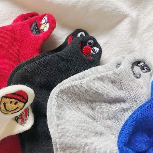 Lot de 10 paires : Chaussettes Femme brodées fantaisie