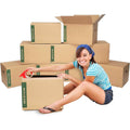 Paquet de 10 : cartons de déménagement moyens avec poignées (reconditionnés)