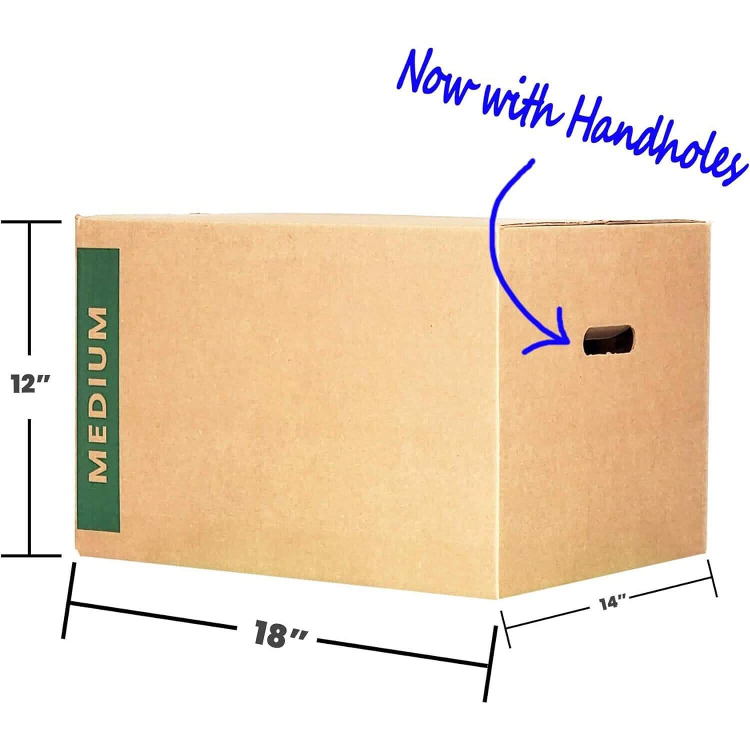Paquet de 10 : cartons de déménagement moyens avec poignées (reconditionnés)