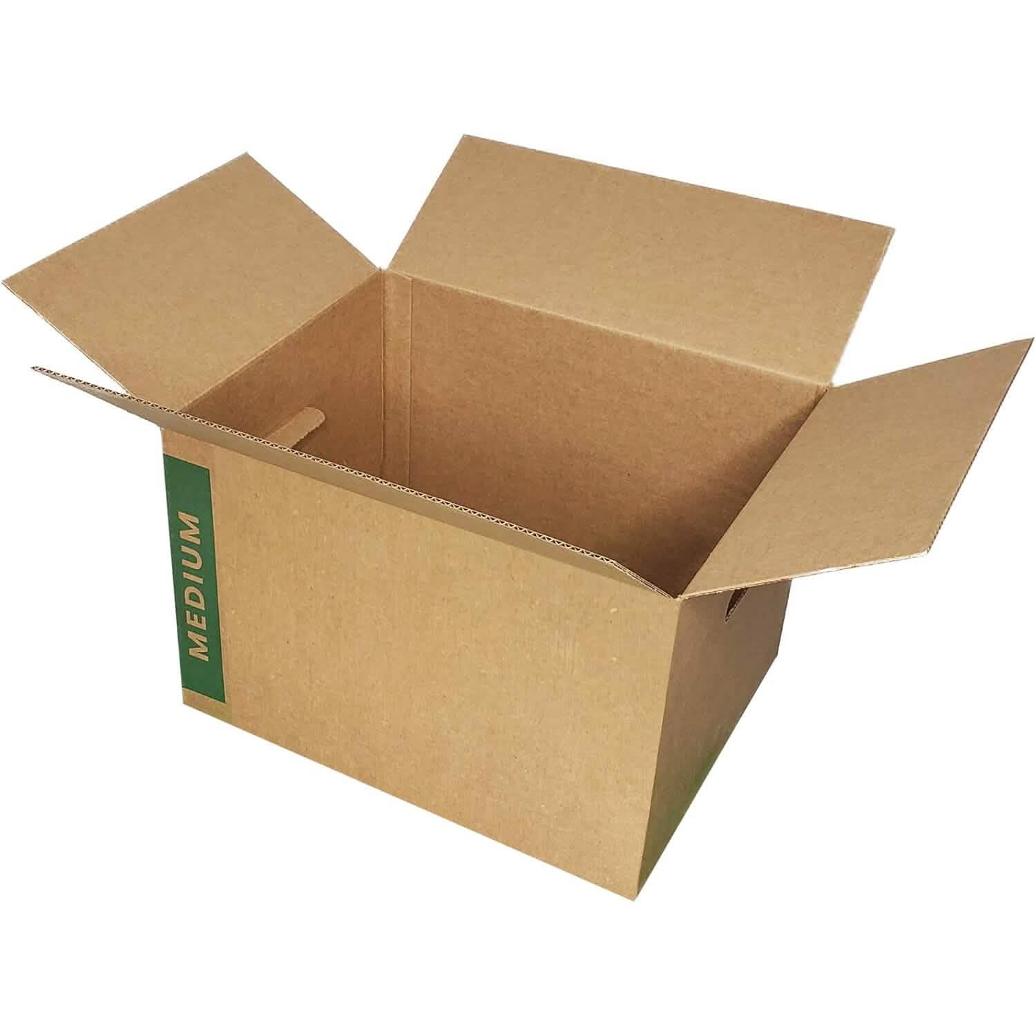 Paquet de 10 : cartons de déménagement moyens avec poignées (reconditionnés)