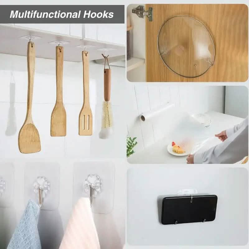 10-Pack: Self-Adhesive Wall Hooks