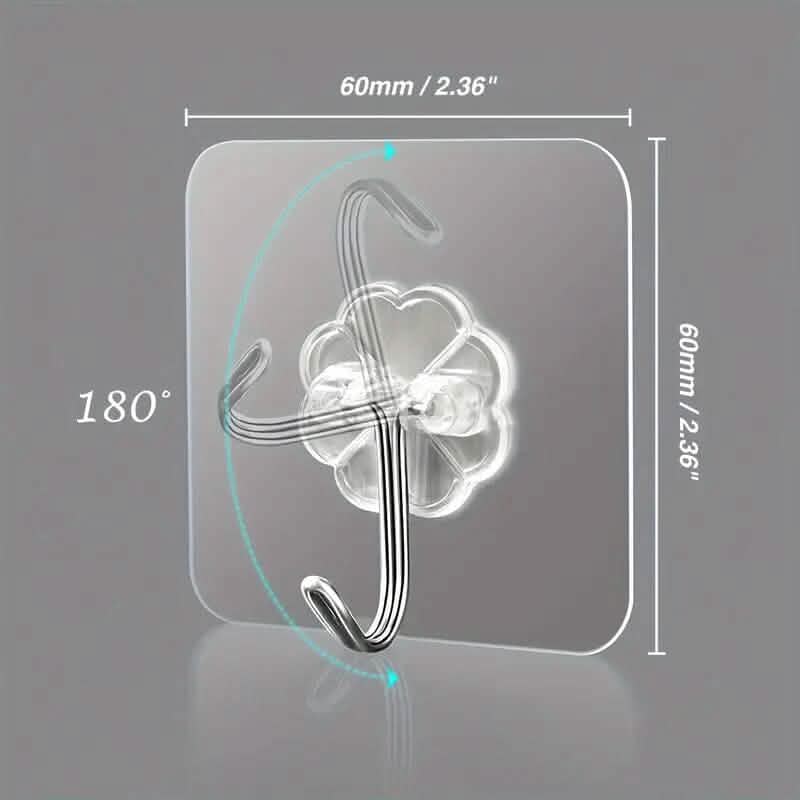 10-Pack: Self-Adhesive Wall Hooks