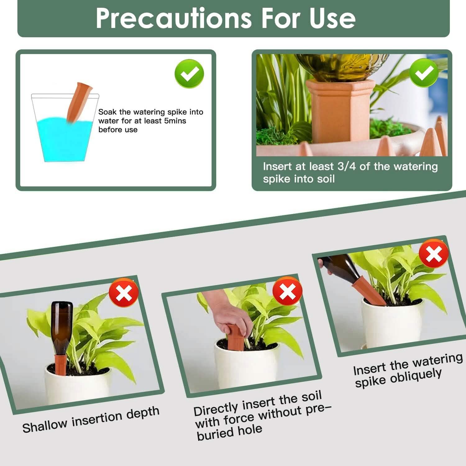 10-Pack: Spikes Teracotta Plant Watering Device