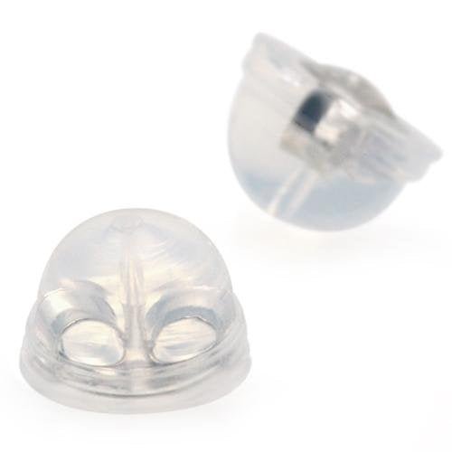 10 pair Gold Earring Backs Soft Clear Silicone Padded Mushroom Safety Grip Earring Backings Secure Hypoallergenic Pierced Studs Silver Back K-921 K-922