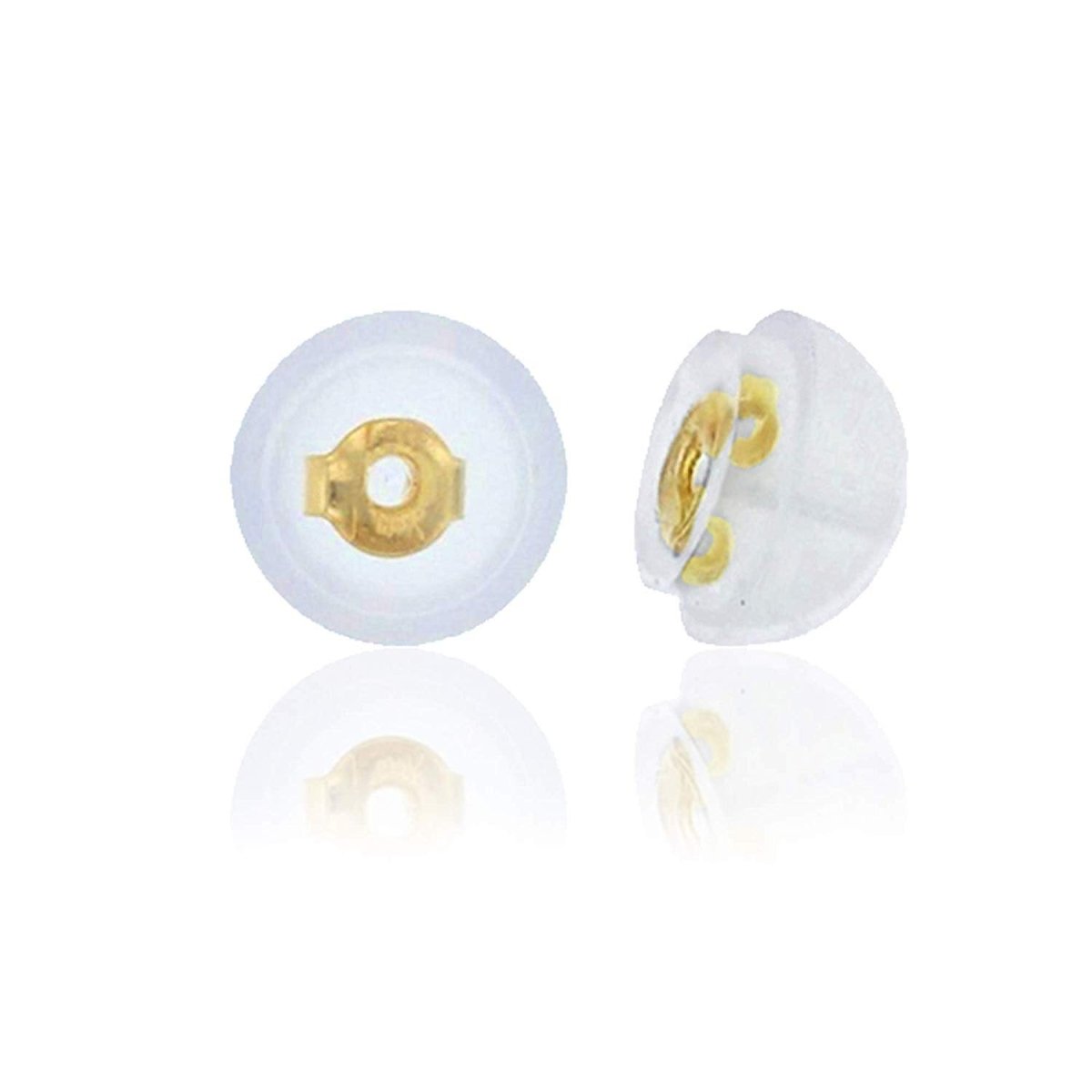 10 pair Gold Earring Backs Soft Clear Silicone Padded Mushroom Safety Grip Earring Backings Secure Hypoallergenic Pierced Studs Silver Back K-921 K-922