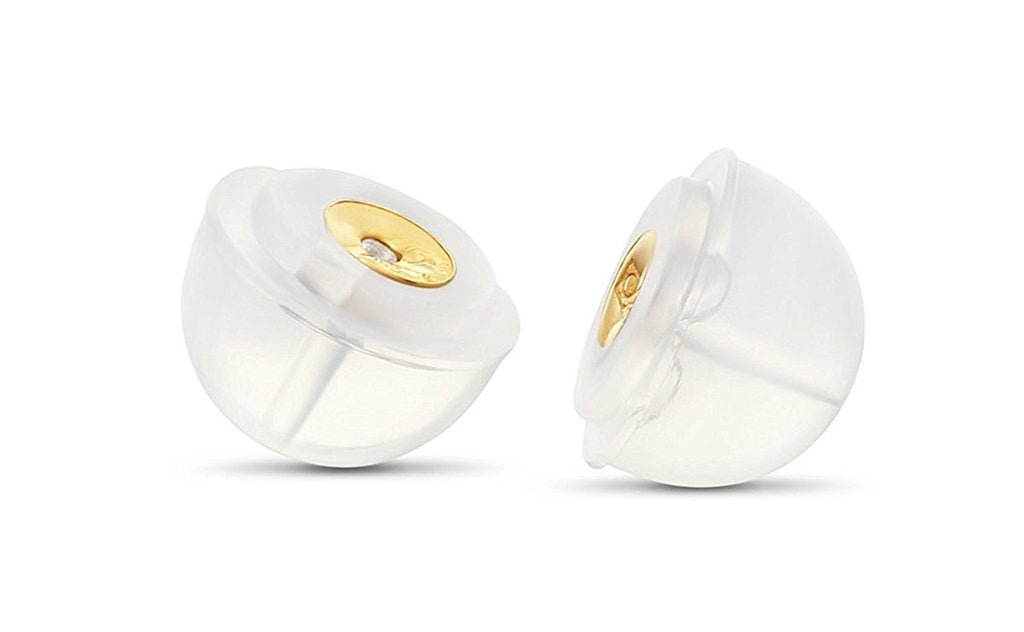 10 pair Gold Earring Backs Soft Clear Silicone Padded Mushroom Safety Grip Earring Backings Secure Hypoallergenic Pierced Studs Silver Back K-921 K-922