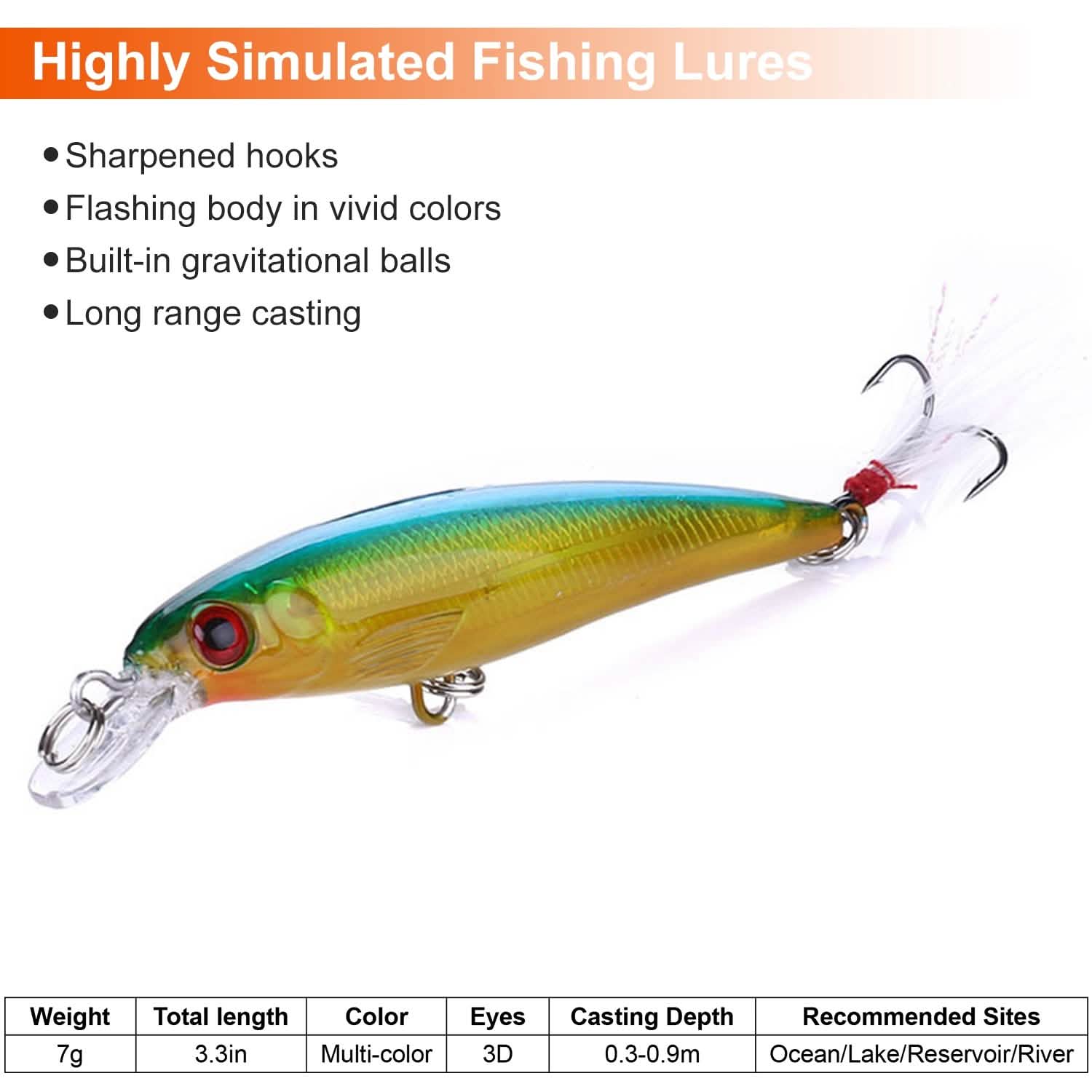 10-Piece: Fishing Lures Kit