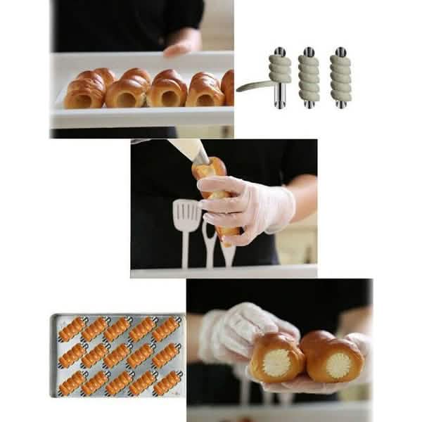 Lot de 10 moules à pâtisserie danoise d'angle, antiadhésifs, pour glaçage au beurre