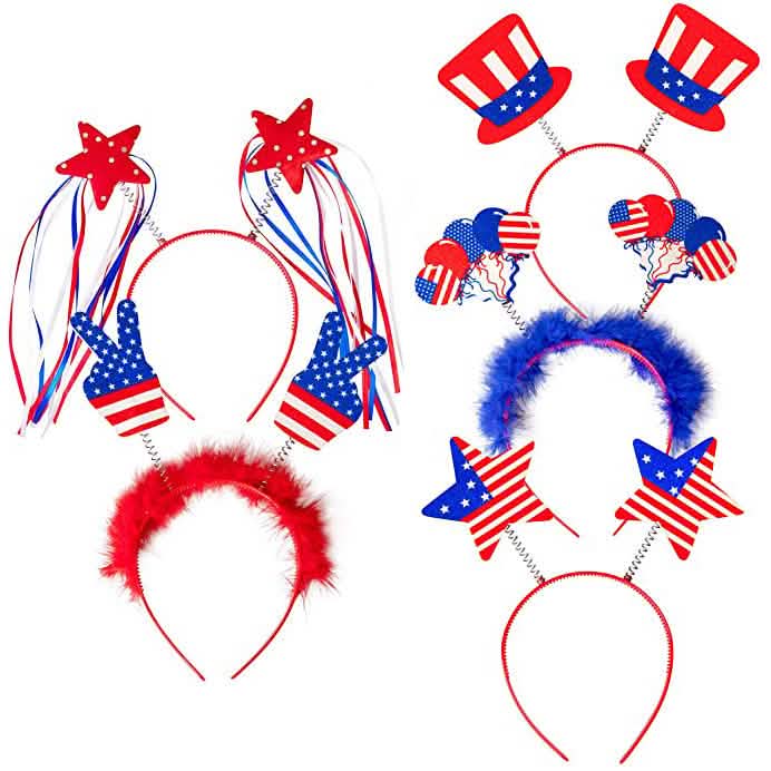 Lot de 10 bandeaux de tête patriotiques à ressorts