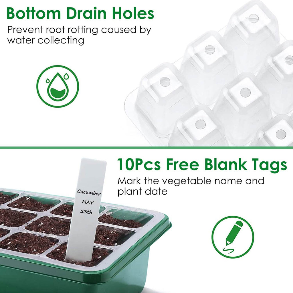 Kit de démarrage de semis réutilisable de 10 pièces